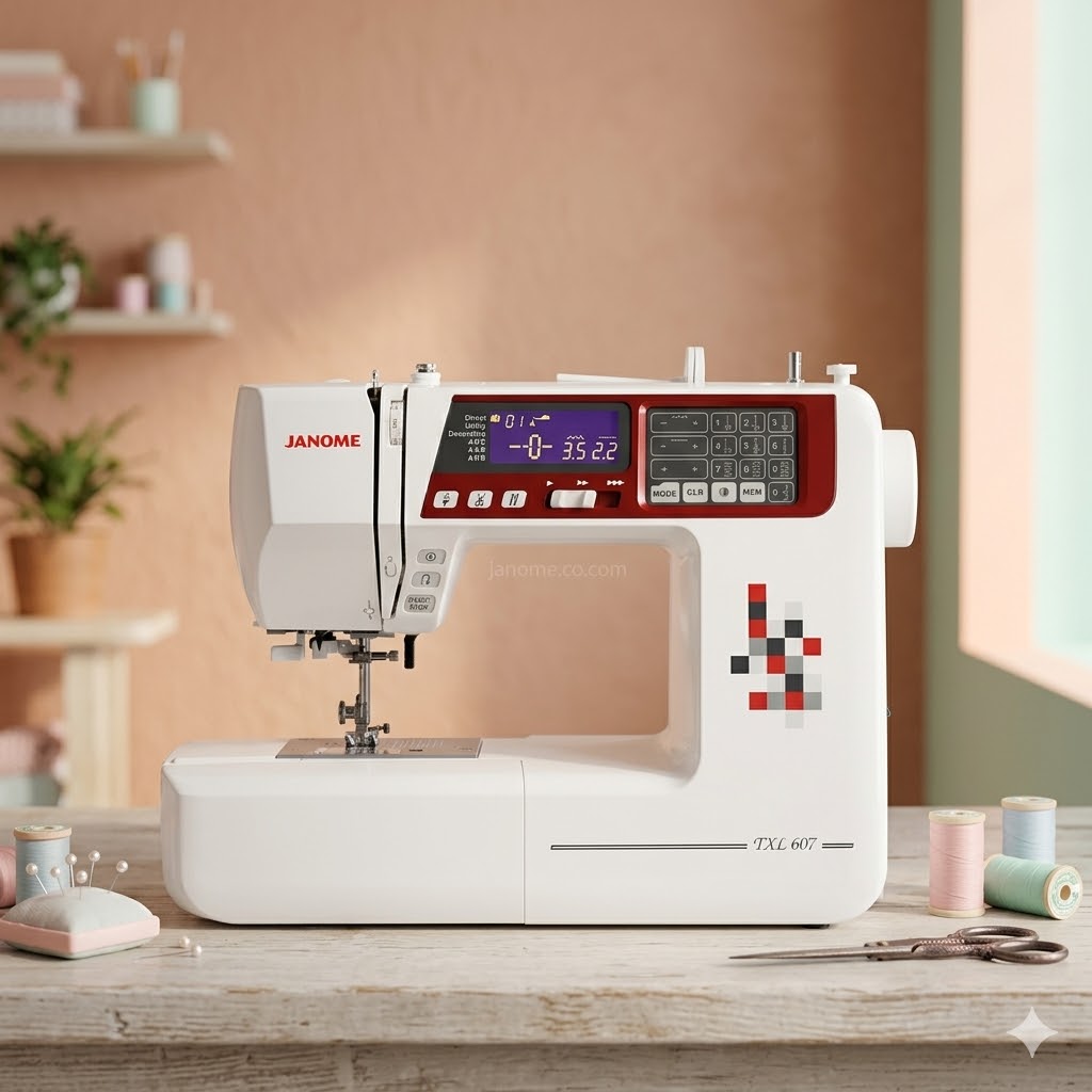 چرخ خیاطی و گلدوزی ژانومه مدل TXL607